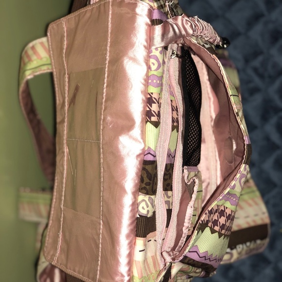 Ju-ju-be pink convertible backpack diaper bag.